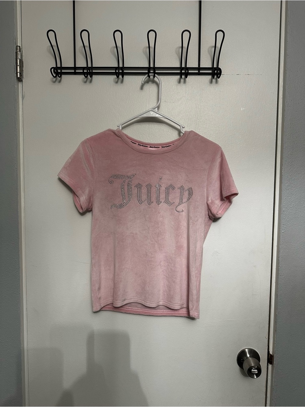 Juicy Couture Dusty Pink Velour Logo Tee
